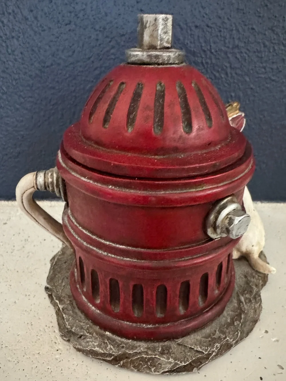 Red Hats of Courage - Firefighter Hydrant Figurine Dalmatian Hose + Prayer pic